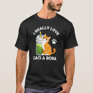 Camiseta Roupas de Adolescente Chá de Leite de Boba Eu Amo