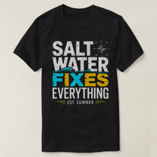 Camiseta Roupas de Amante de Praia: Água Salgada Resolve Tu