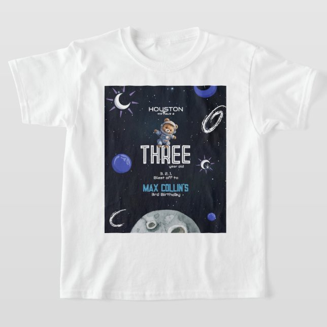 Camiseta Roupas de Aniversário de Astronauta no Espaço para (Postura )