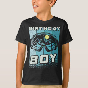 Camiseta Roupas de Aniversário Masculinas Snowboard Esqui