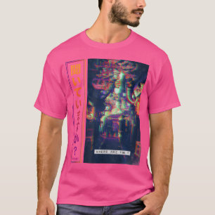 Camiseta Roupas De Arte Cyberpunk Do Japão Em Vaporwave Gli