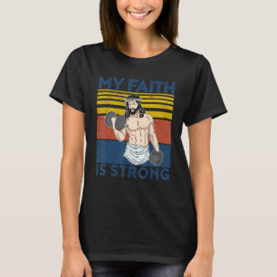 Camiseta Roupas de Atleta Cristão Treino Academia Fé É For