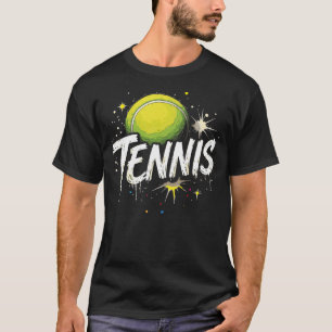 Camiseta roupas de bola de tênis Raquete de Tênis Colorida