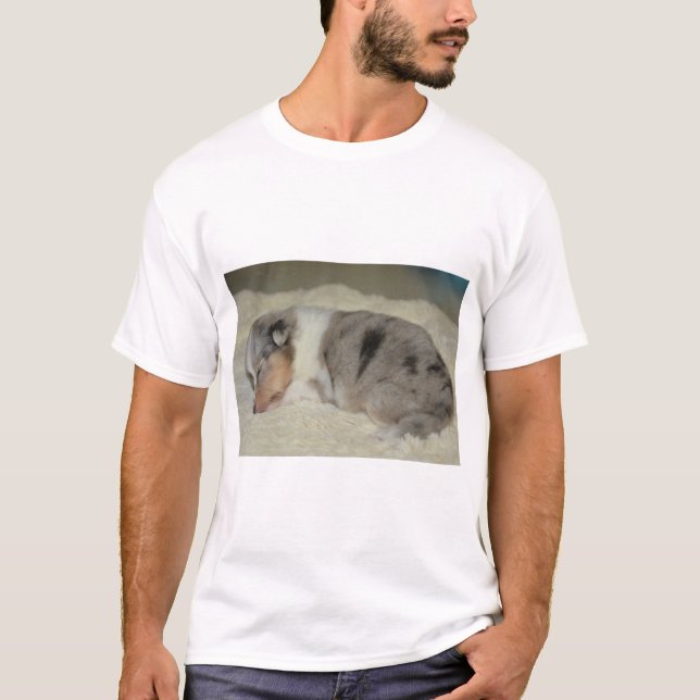Camiseta Roupas de cachorrinho branco e bronzeado de Merle  (Frente)