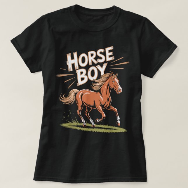 Camiseta Roupas de Cavalos para Crianças e Jovens (Frente do Design)