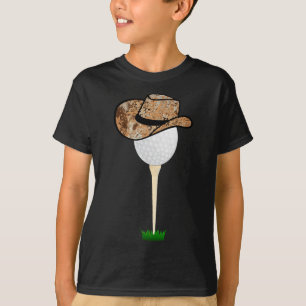 Camiseta Roupas de Cowboy de Golfe Engraçadas Bola de Golfe