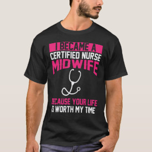 Camiseta Roupas de Enfermeira Obstetra Certificada Melhor P
