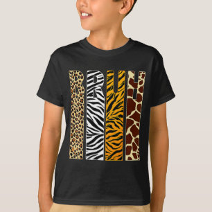 Camiseta roupas de estampa animal para meninos pequenos bru