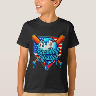 Camiseta Roupas de Estilo de Vida de Beisebol 101 Juventude