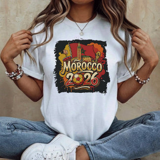 Camiseta Roupas de Fã da Copa do Mundo Marrocos 2026