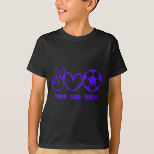 Camiseta Roupas de Fã de Futebol Paz Amor Homens Mulheres C