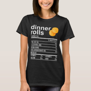 Camiseta Roupas de Fatos Nutricionais de Pães de Jantar Fun