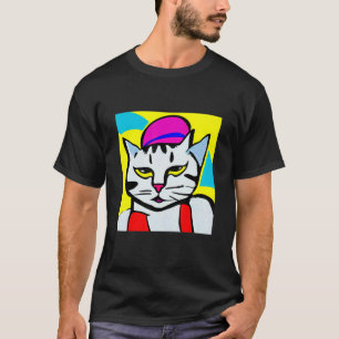 Camiseta Roupas de Gato Estilo Retro Arte Vintage Diversão