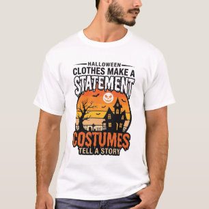 Camiseta Roupas de Halloween Vintage T-Shirt Desig