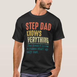 Camiseta Roupas de homem vintage Step Pai sabe tudo para o