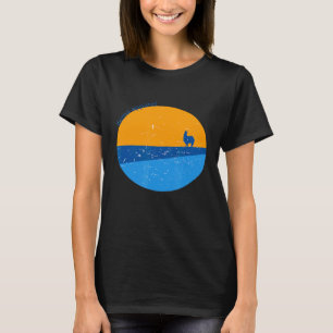 Camiseta Roupas de Lhama Paisagem dos Andes Arte Original