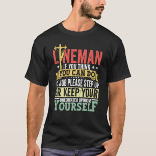Camiseta Roupas de Lineman Eletricista Poste de Energia Lin