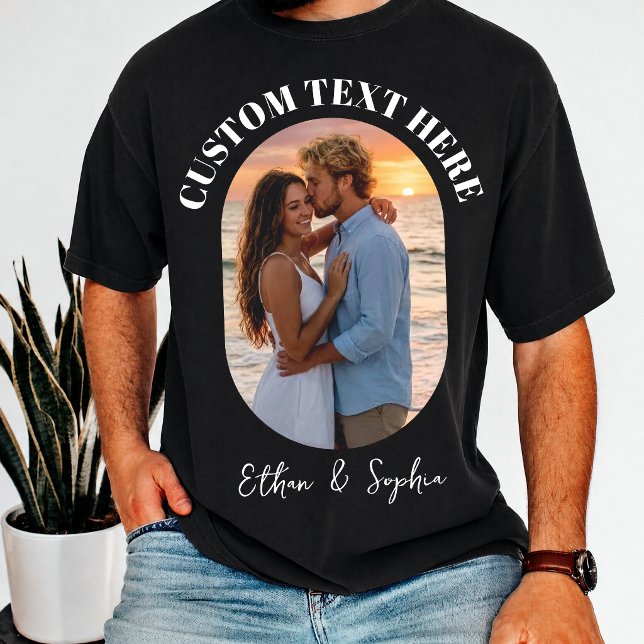 Camiseta Roupas de Lua de Mel com Foto Personalizada de Cas (Criador carregado)