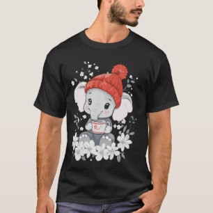 Camiseta Roupas de Meninas Café Elefante Meninos Decorações