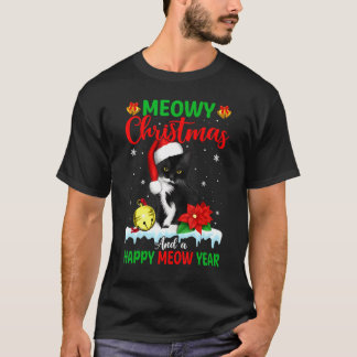 Camiseta Roupas de Natal da Família Gato Meowy Corresponden