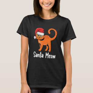 Camiseta Roupas de Natal da Santa Meow Gato Gatinhos Chap