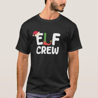 Camiseta Roupas de Natal da Tripulação do Elfo Família Comb
