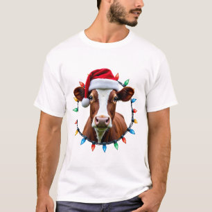 Camiseta Roupas de Natal de Animais de Fazenda para Agricul