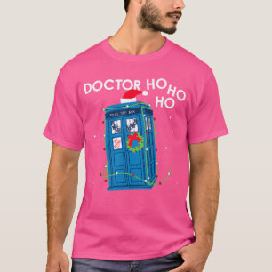 Camiseta Roupas de Natal de Médico Divertido Ho Ho Ho famíl