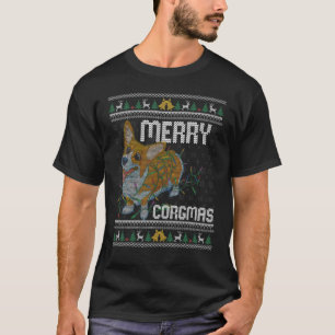 Camiseta Roupas de Natal Feio do Corgi Merry Corgmas