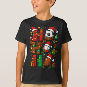 Camiseta Roupas de Natal Ho Ho Papai Noel Futebol Footbyll