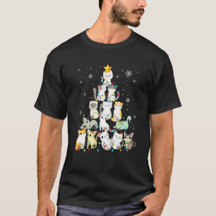 Camiseta Roupas de Natal para homens Árvore de Natal Gato d