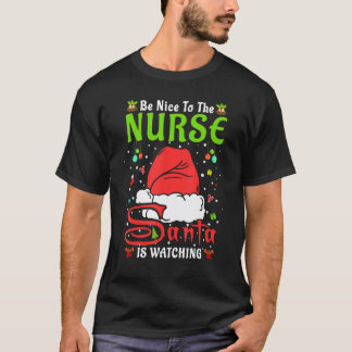 Camiseta Roupas de Natal Santa Xmas Seja Legal Com a Enferm