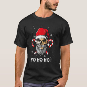 Camiseta Roupas de Natal Yo ho ho Pirata Papai Noel Família