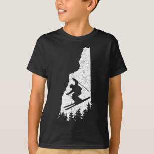 Camiseta Roupas de Neve de New Hampshire Nh Esqui Esquiador