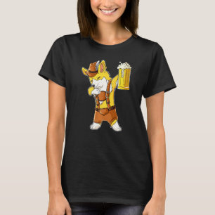 Camiseta Roupas de Oktoberfest de Corgi Dabbing Lederhosen