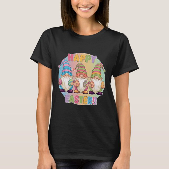 Camiseta Roupas de Páscoa femininas alegres Roupa de Páscoa (Frente)