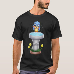 Camiseta Roupas de pássaros, fonte de água, para adolescent