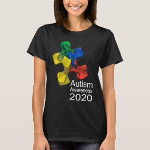 Camiseta Roupas de Peças de Puzzle de Amor Conscientização