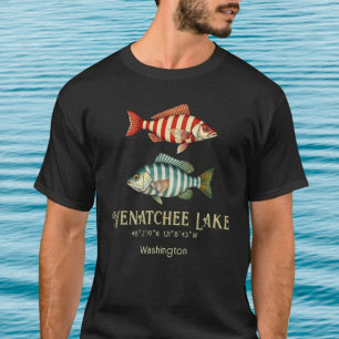 Camiseta Roupas de peixe náutico do Lago Wenatchee Washingt