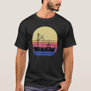 Camiseta Roupas de Pesca Retrô Trawler Pescadores Barco