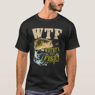 Camiseta Roupas de Pesca WTF Onde Está o Peixe Para Pai