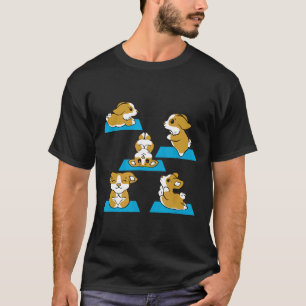 Camiseta Roupas de posições de ioga de Corgi para ioga de c
