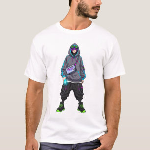 Camiseta Roupas de Rua de Anime Cyberpunk Tokyo Drip