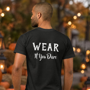 Camiseta Roupas de Rua de Halloween se Você Ousar Abóbora S