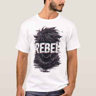 Camiseta Roupas de rua monocromáticas de anime sombrio rebe