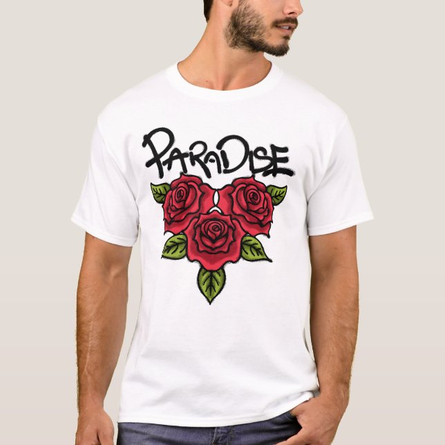 Camiseta roupas de rua Rosas Vermelhas (Frente)