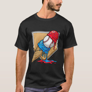 Camiseta Roupas de Sorvete Drip de Beisebol Juventude Drip