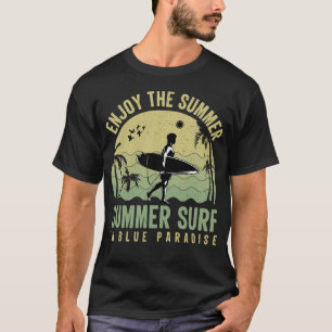 Camiseta Roupas de Surf do Paraíso de Verão