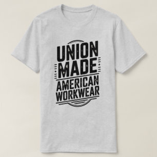 Camiseta Roupas de Trabalho Americanas Feitas pela União Vi