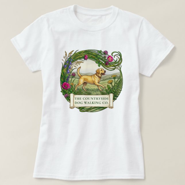 Camiseta Roupas de Treinamento para Cães da Raça Labrador (Frente do Design)